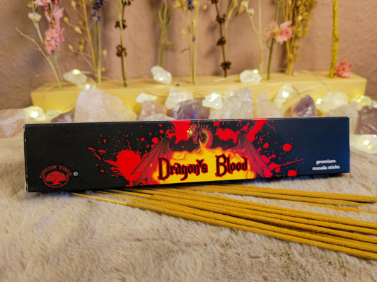 Räucherstäbchen von Green Tree – Drachenblut – Bestseller – 15 Stäbchen für kraftvolle Energie und Schutz