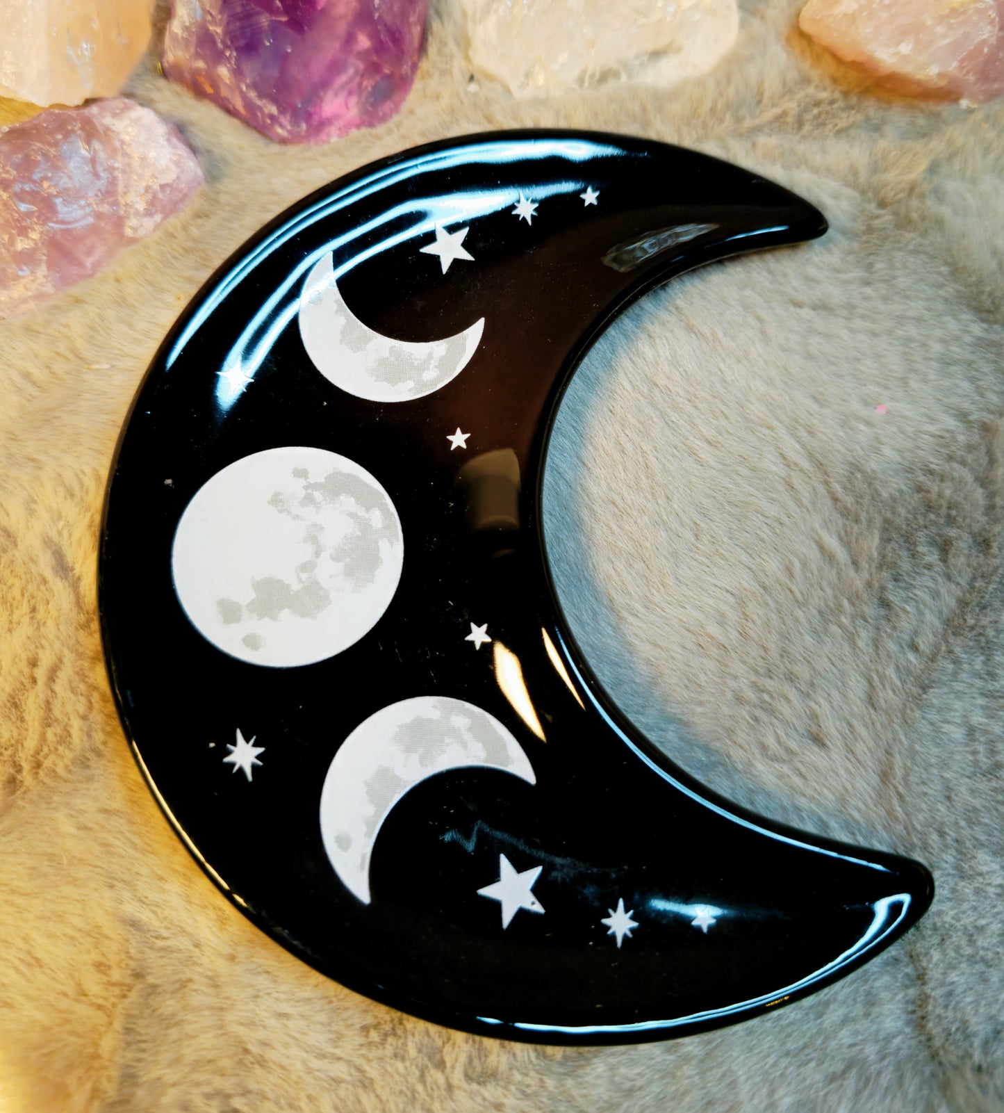 Mystische Mondsichel-Schale – Mondphasen Design – Schmuckablage & Ritualschale