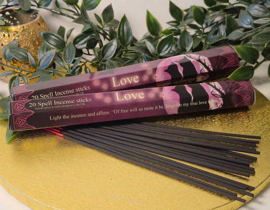 Love Räucherstäbchen | Ritualduft für Liebe, Verbindung & Harmonie – 20 Spell Incense Sticks
