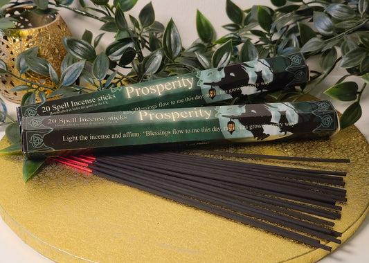 Prosperity Räucherstäbchen | Ritualduft für Fülle, Erfolg & Wachstum – 20 Spell Incense Sticks