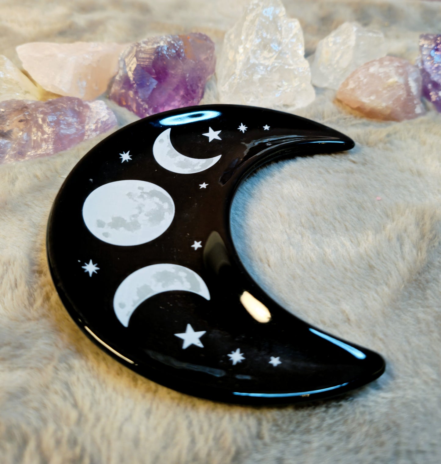Mystische Mondsichel-Schale – Mondphasen Design – Schmuckablage & Ritualschale